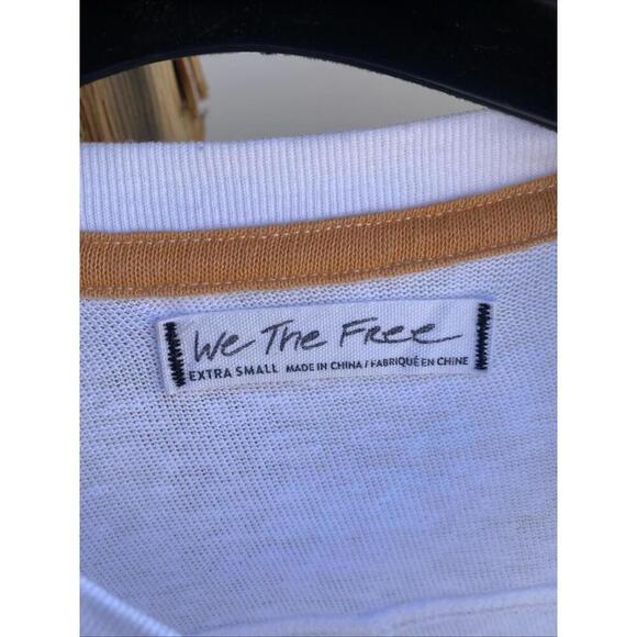 We The Free Short Sleeve White T-shirt Top XS X Small Bus Embroidery - Picture 5 of 5